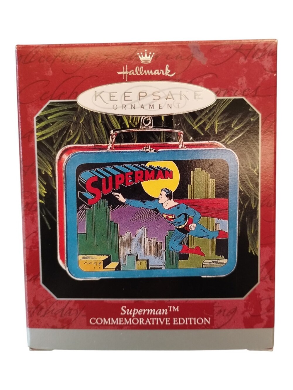 1998 Hallmark Superman Lunch Box Pressed Tin Keepsake Ornament